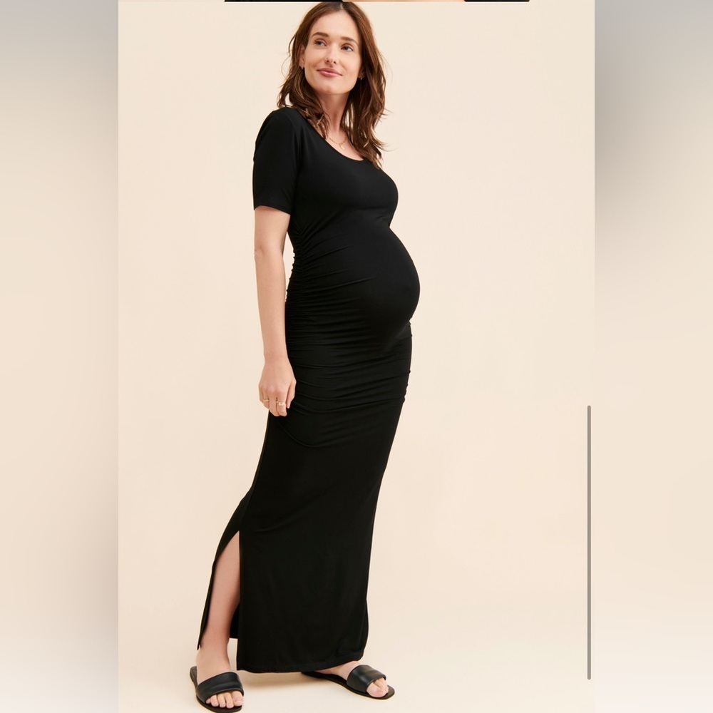 Nom Maternity Black Hugo Dress